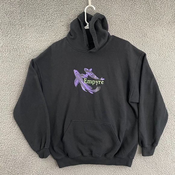 Empyre Other - Empyre Fish Hoodie Men L Black Stream of Consciousness Pullover